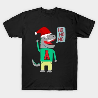 Cute Christmas Dinosaur Ho Ho Ho T-Shirt